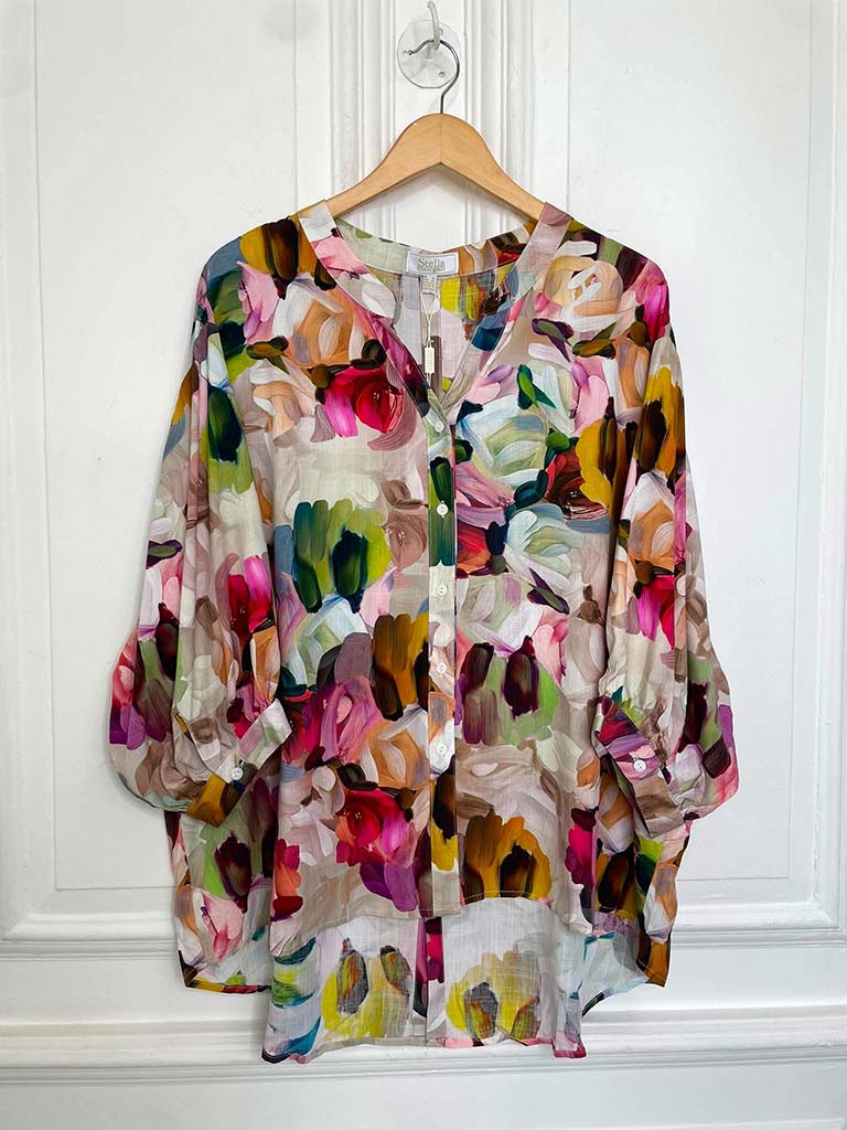 Paint Stroke Floral Blouse - Image 3