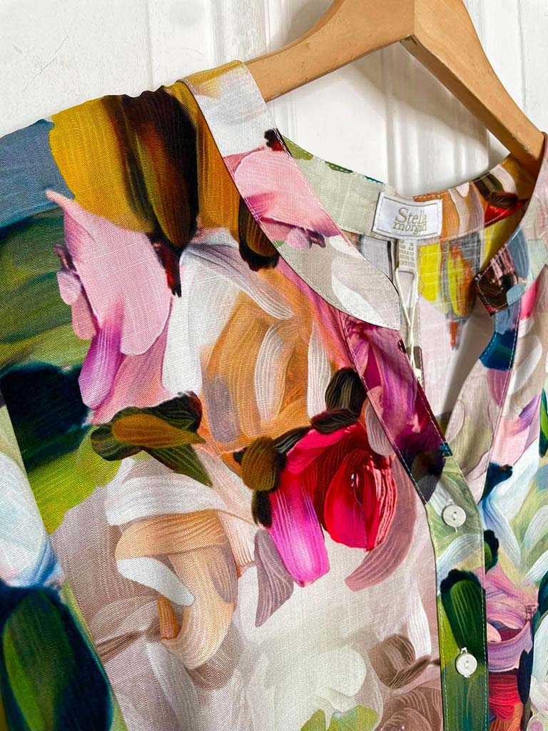Paint Stroke Floral Blouse - Image 6