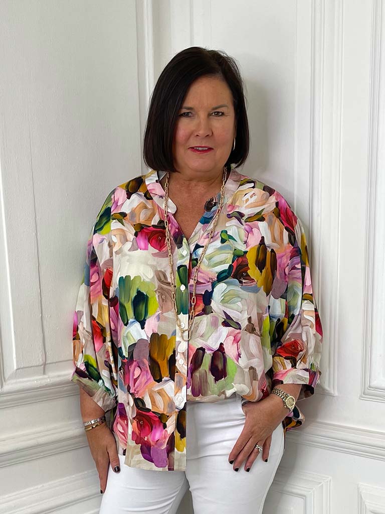 Paint Stroke Floral Blouse - Image 8