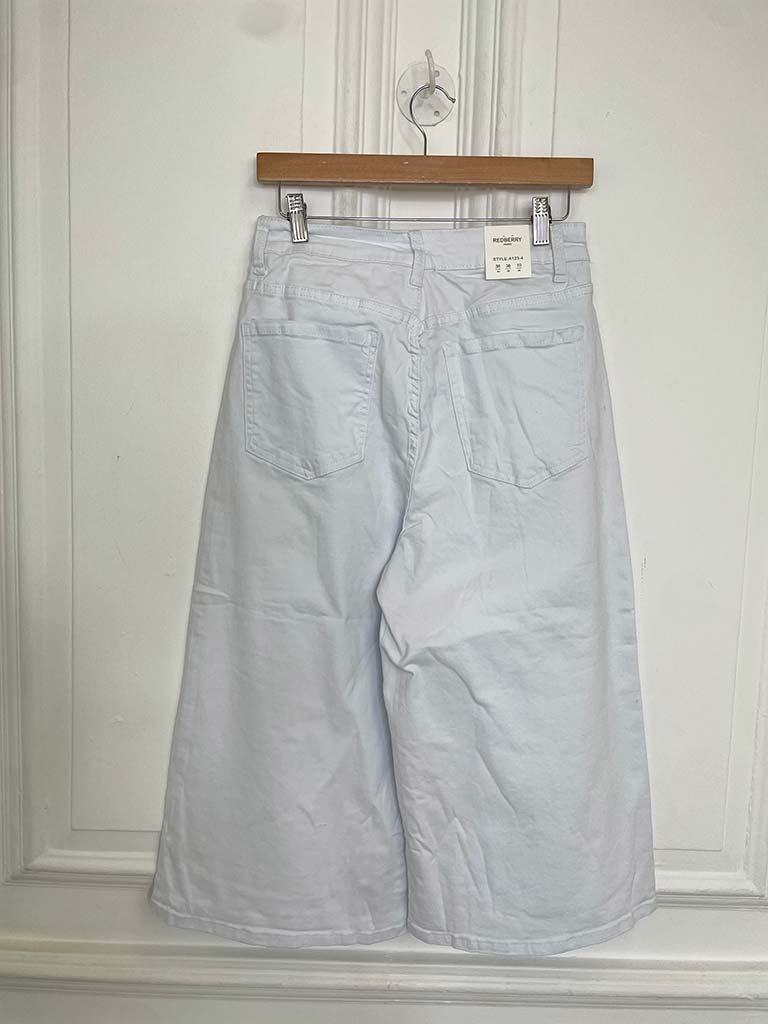 Redberry Denim Culottes - White - Image 5