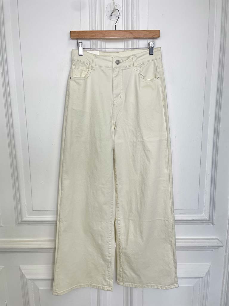 Redberry Wide Leg Jeans - Ecru - Image 3