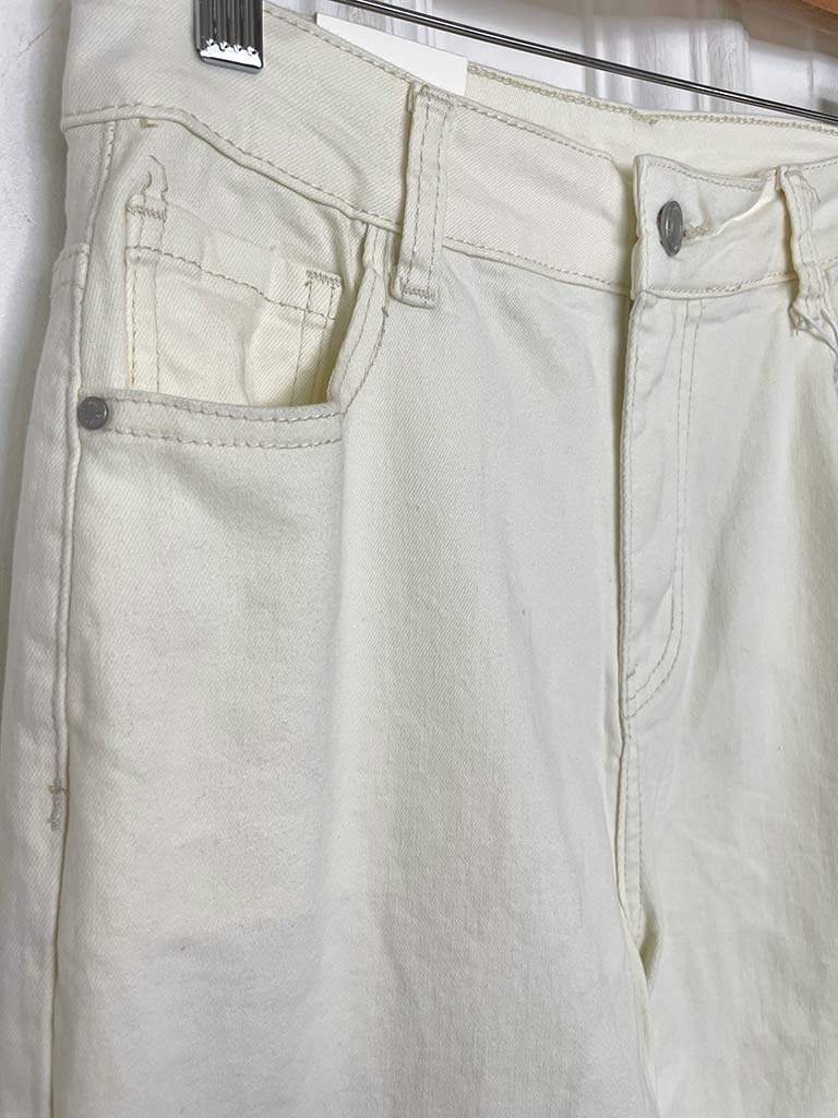 Redberry Wide Leg Jeans - Ecru - Image 4