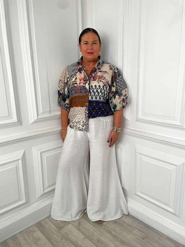 Safari Tile Print Blouse - Image 2