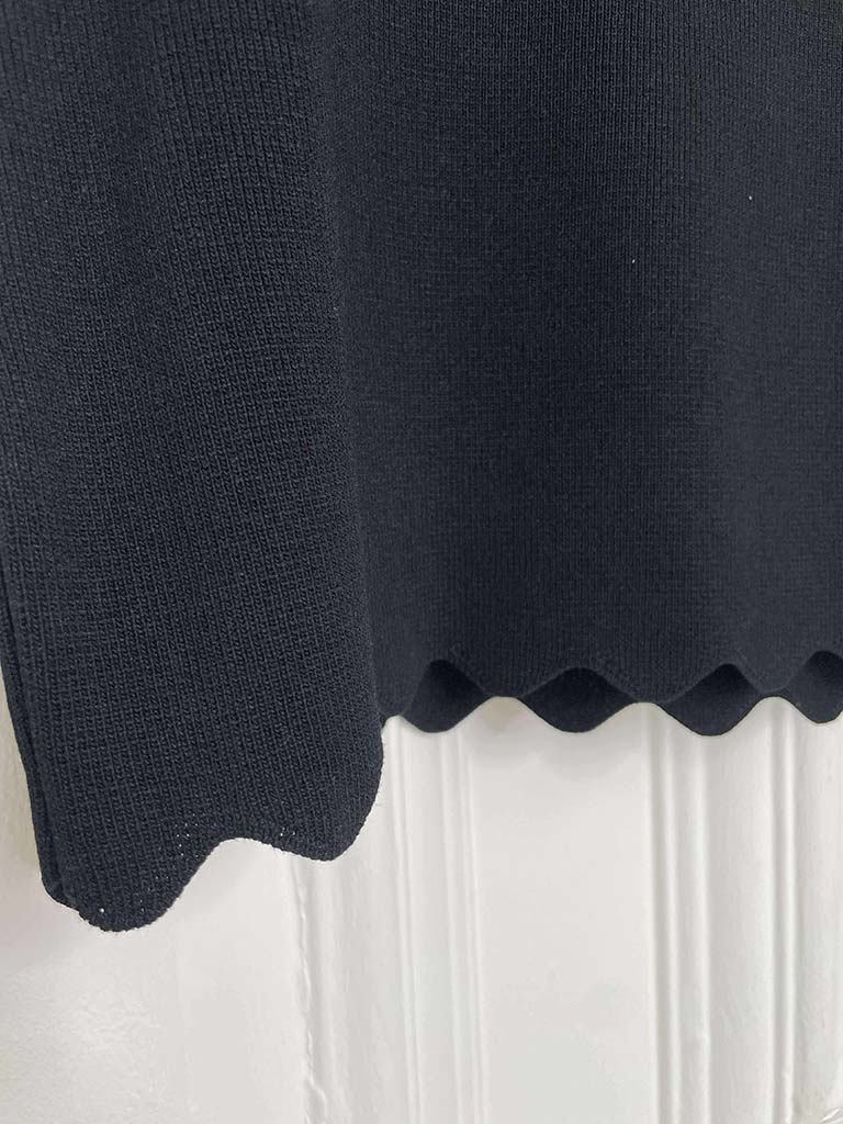 Scalloped Edge Vest - Black - Image 6