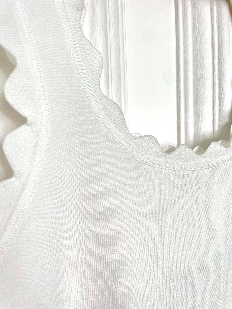 Scalloped Edge Vest - White - Image 4
