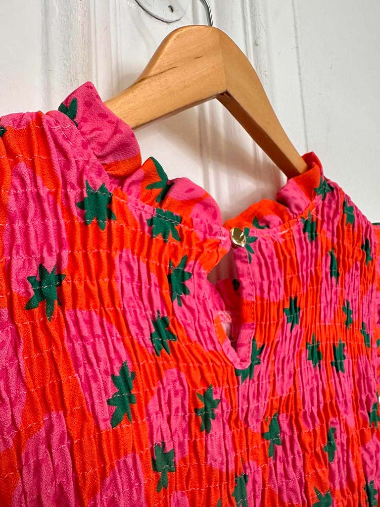 Shirred Frill Strawberry Top - Image 4