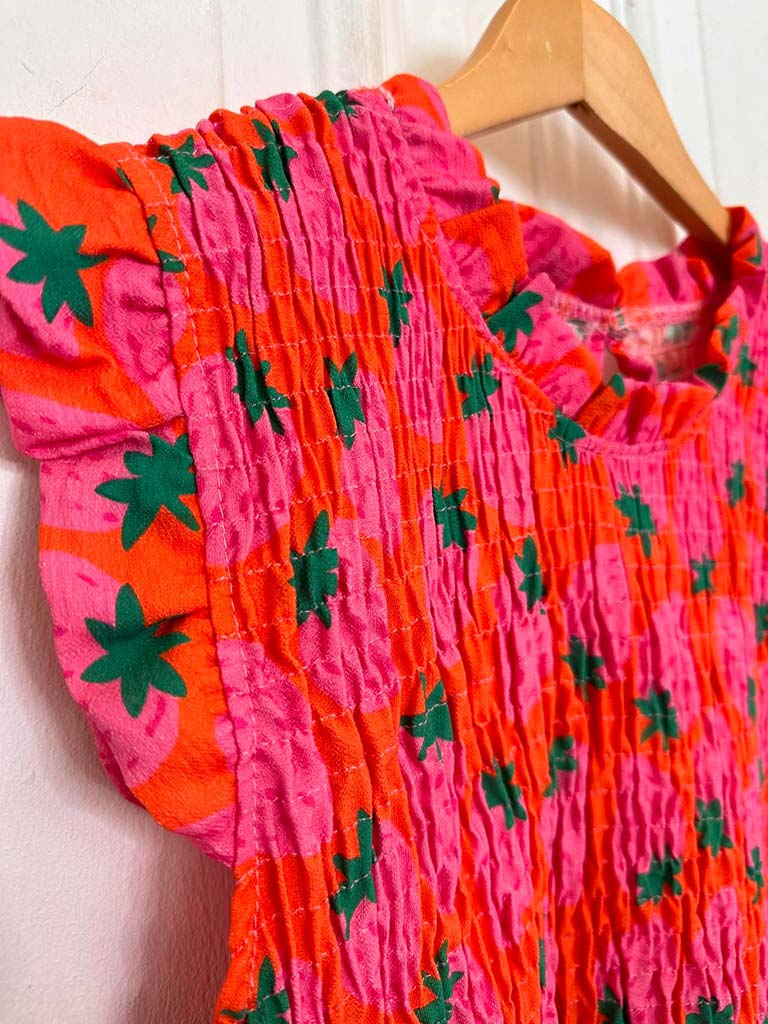 Shirred Frill Strawberry Top - Image 5