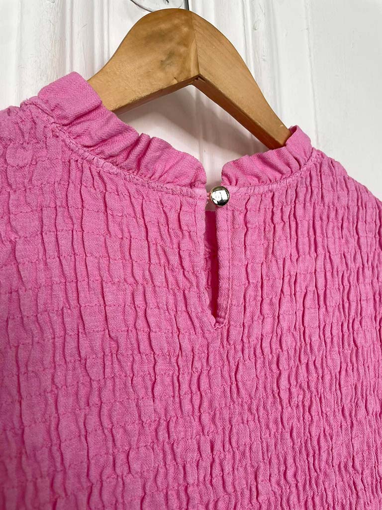 Shirred Frill Top - Bubblegum - Image 5