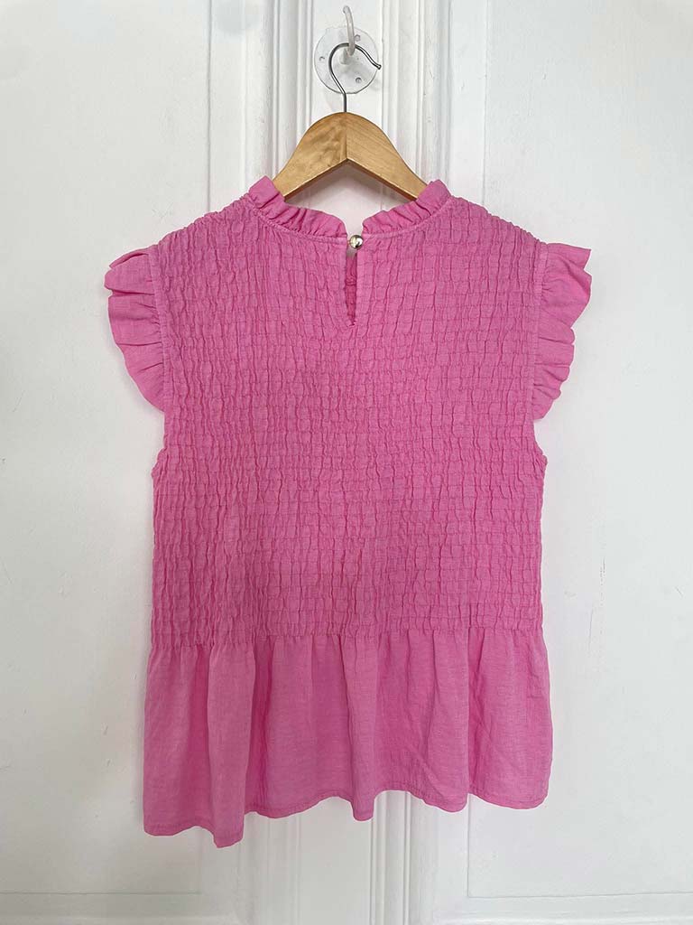 Shirred Frill Top - Bubblegum - Image 6