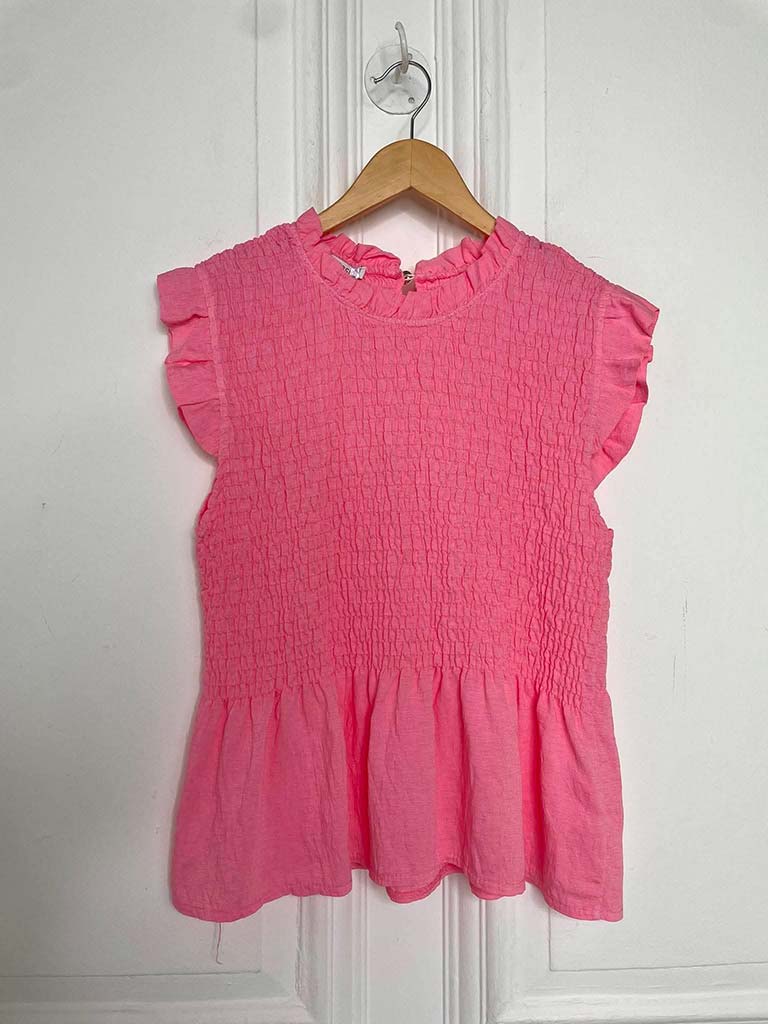 Shirred Frill Top - Sugar - Image 3