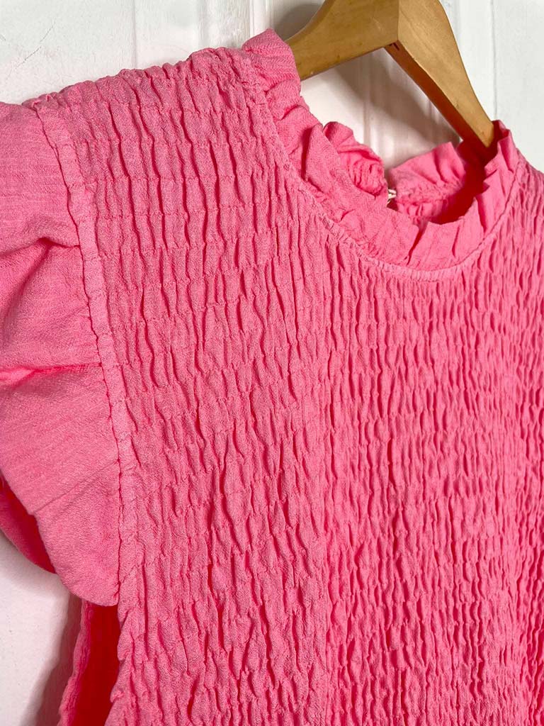 Shirred Frill Top - Sugar - Image 4