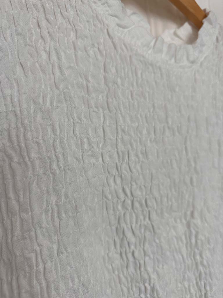 Shirred Frill Top - White - Image 6