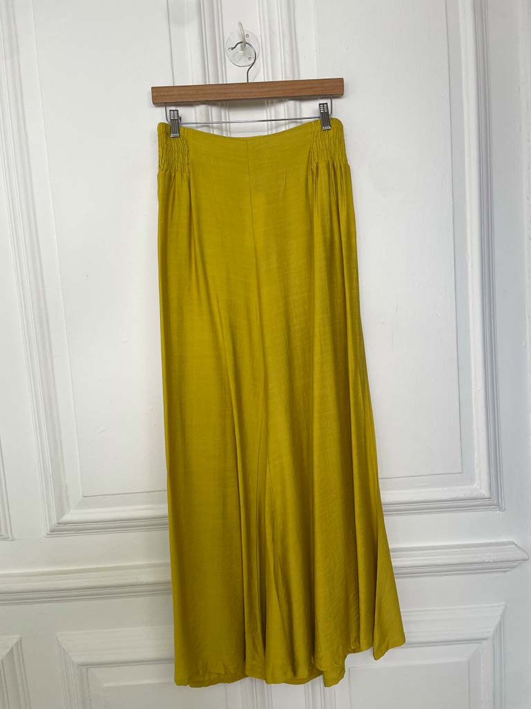 Shirred Wide Leg Trousers - Citrus - Image 3