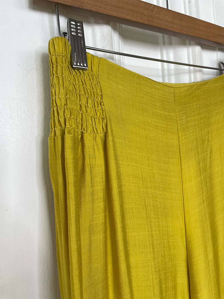 Shirred Wide Leg Trousers - Citrus - Image 4
