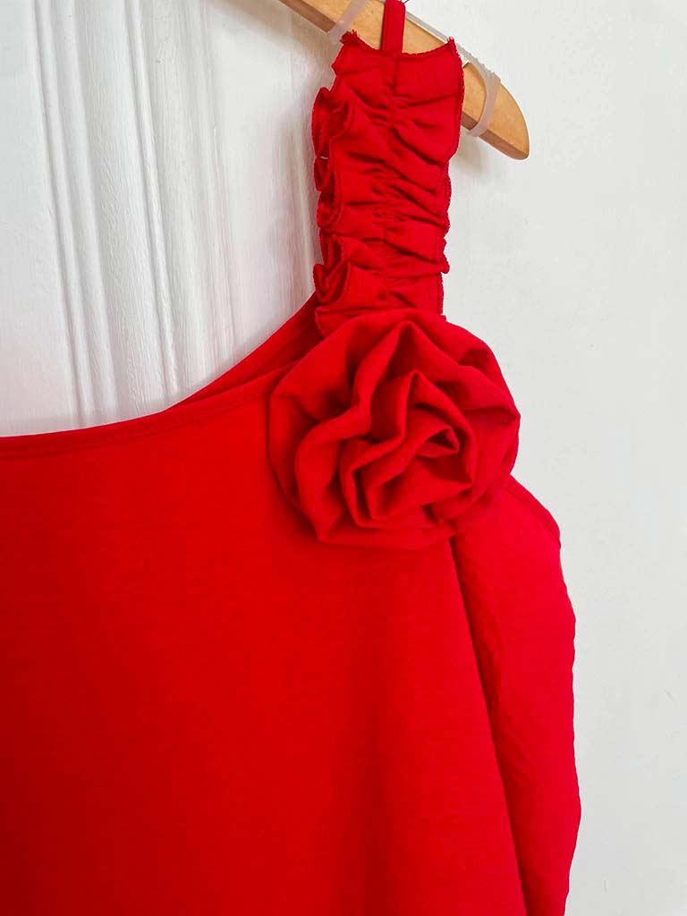 Sleeveless Flower Co-ord - Cherry - Image 3