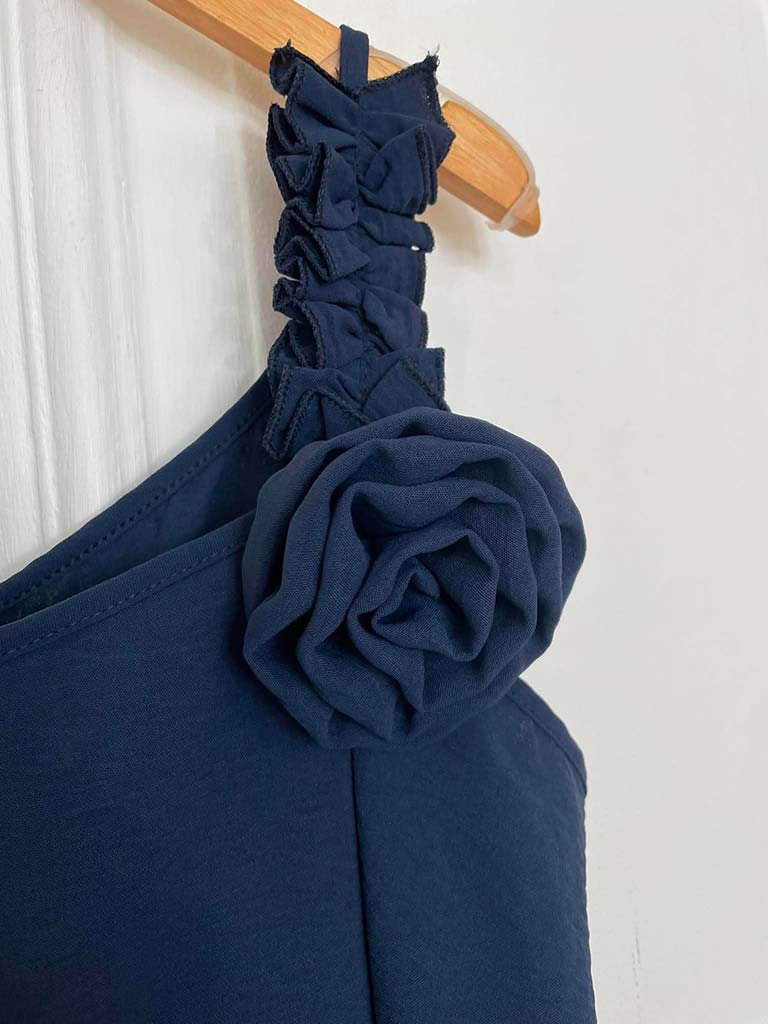 Sleeveless Flower Co-ord - Navy - Image 3