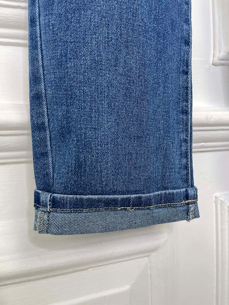 Straight Leg Jeans - Mid Blue - Image 4