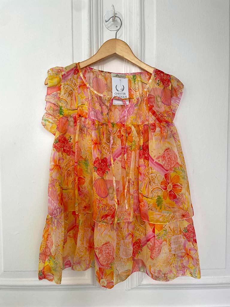 Summertime Blooms Layered Top - Peach - Image 5