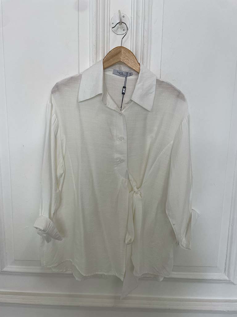Tie Wrap Shirt - White - Image 3