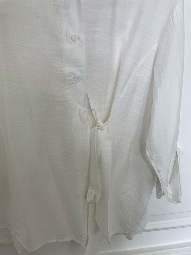 Tie Wrap Shirt - White - Image 5