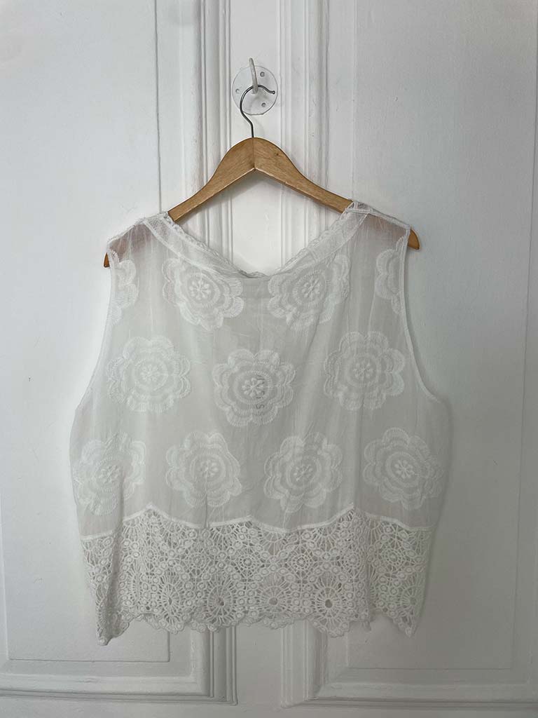 Vintage Crochet Waistcoat - White - Image 10