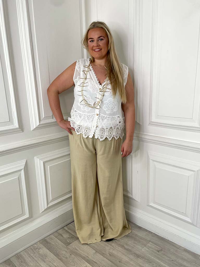 Vintage Crochet Waistcoat - White - Image 6