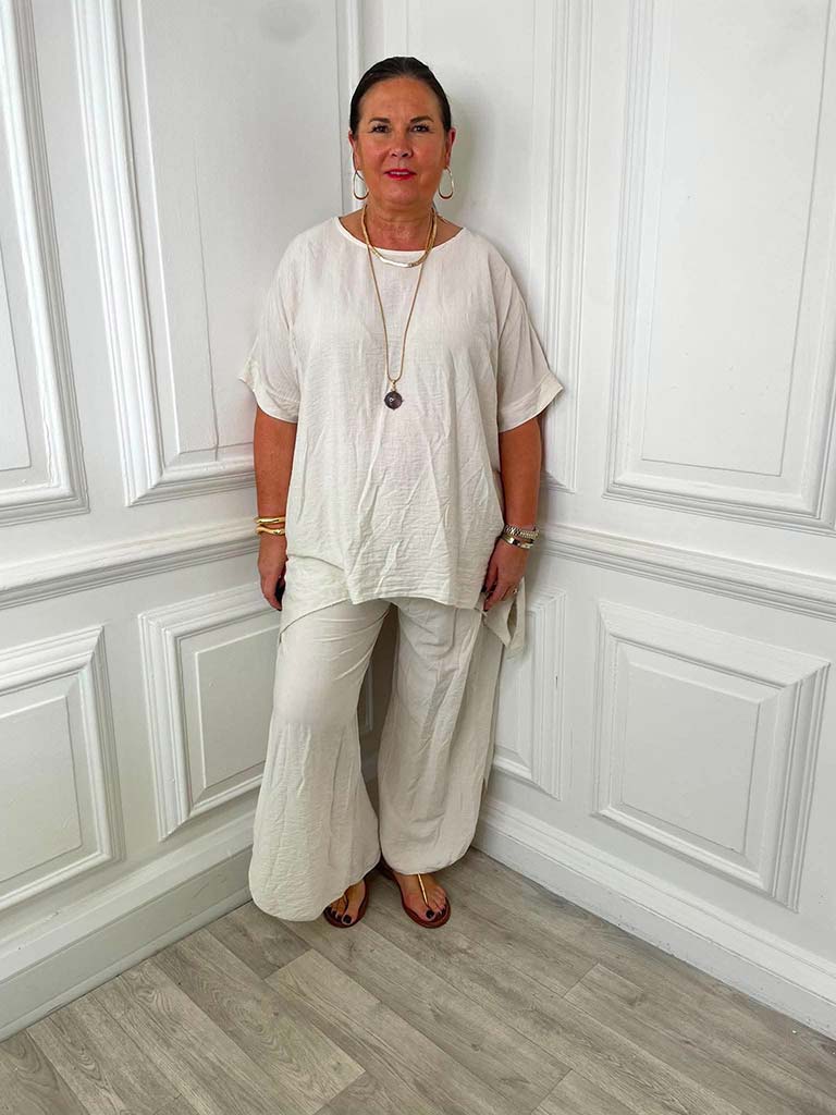 Wrap Trouser Co-ord - Stone - Image 3